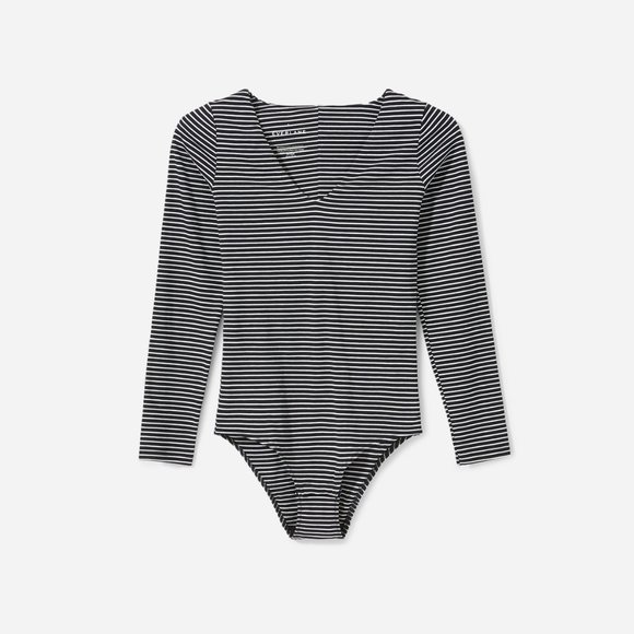 Everlane Tops - Everlane Long-Sleeve V-Neck Bodysuit XS EUC